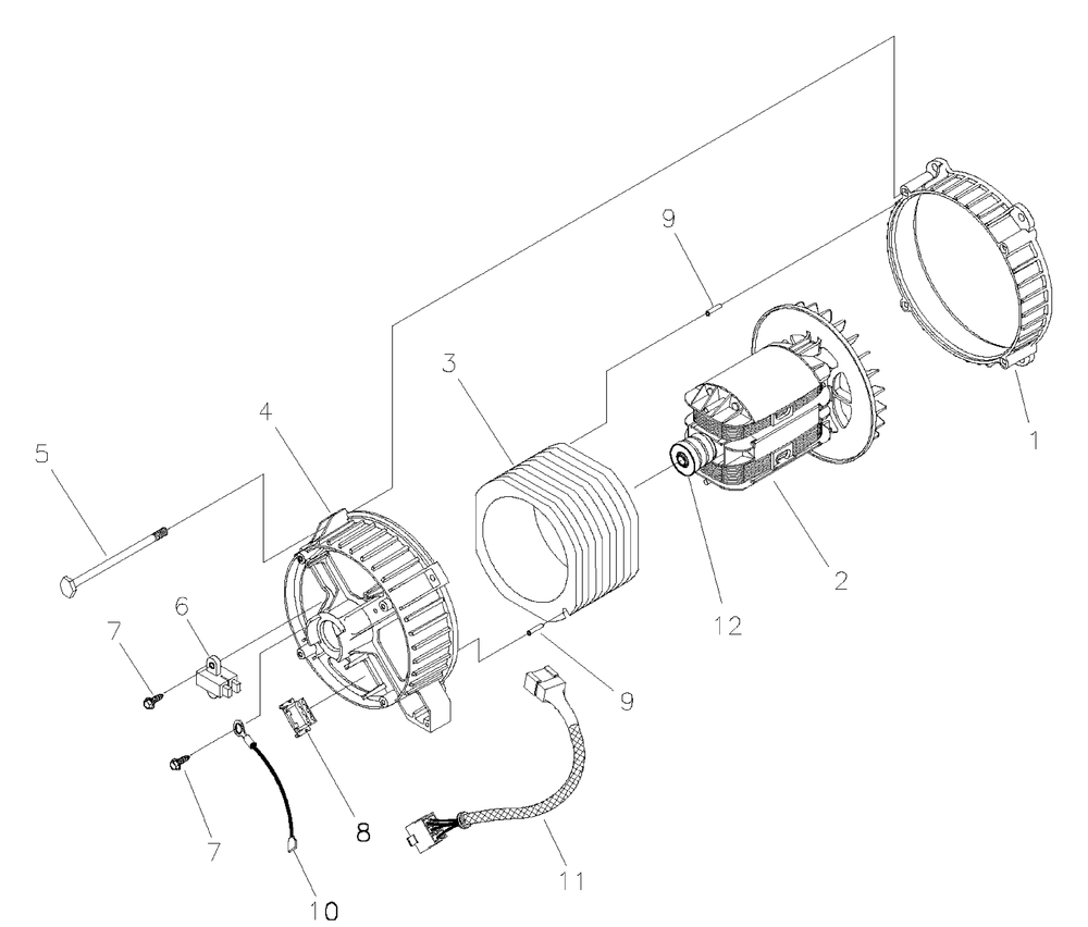 Alternator (197102) Diagram and Parts List for 030215-1-G56000  Briggs and Stratton Generator